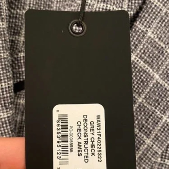 RAG & BONE designer gray checkered s plaid suit blazer jacket luxury NWT sz 6 - Picture 12 of 14